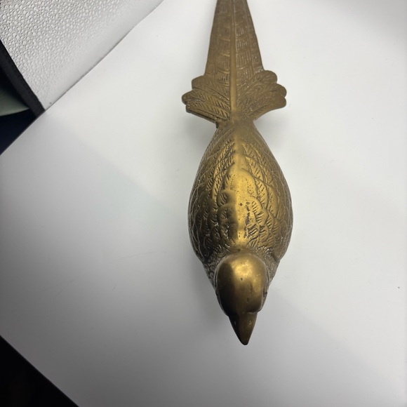 Large Solid Brass Pheasant Sculpture 16 inch - Picture 3 of 8